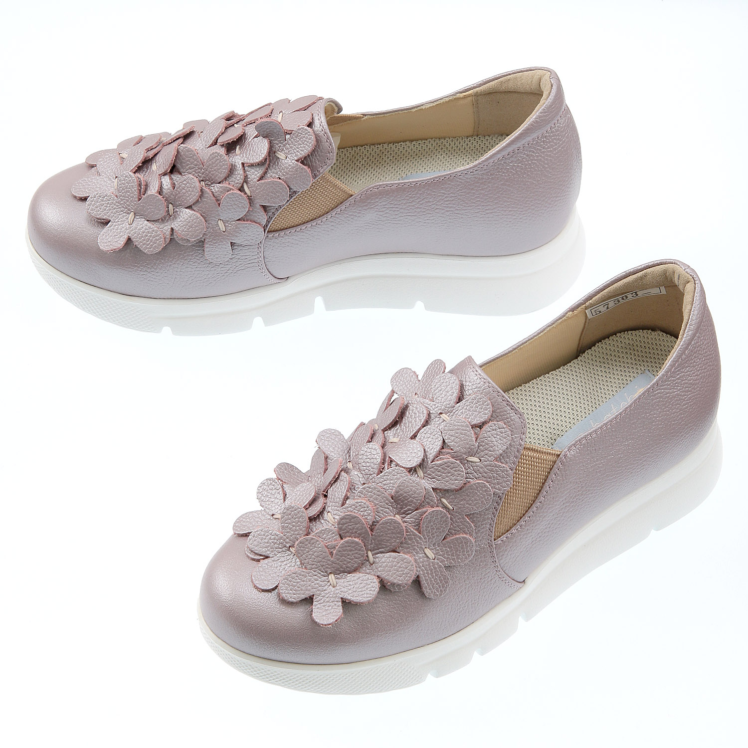 【エトワールオリジナルカラー】 hatchiコサージュ付きカジュアルシューズ