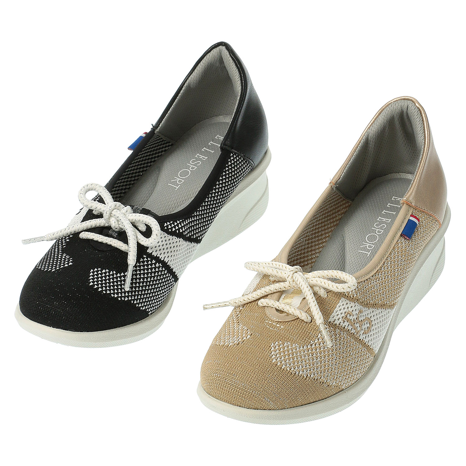 【好評レースアップ】 ELLESPORT ニットレースアップシューズESP14709