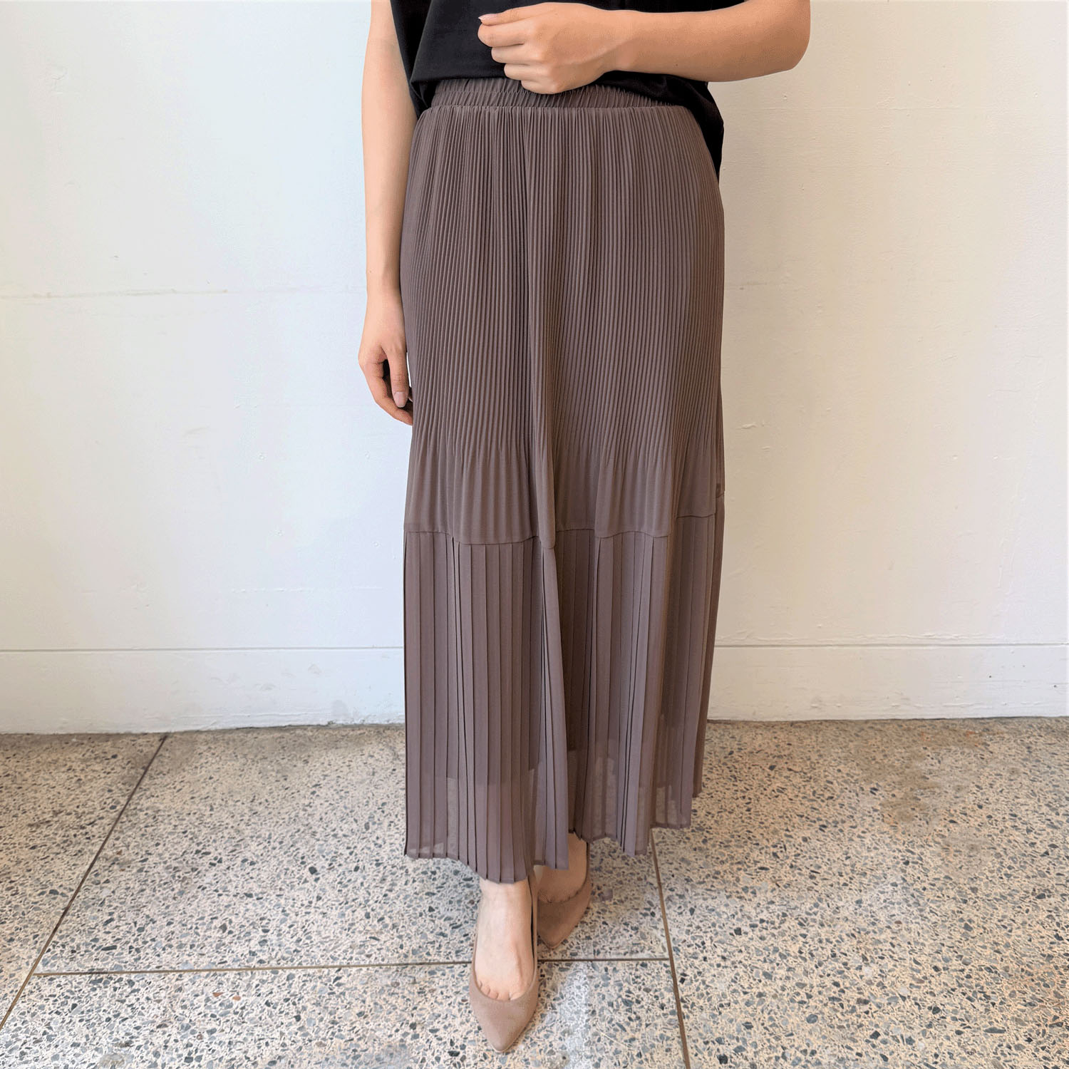 シフォンジョーゼットプリーツスカート - 画像6