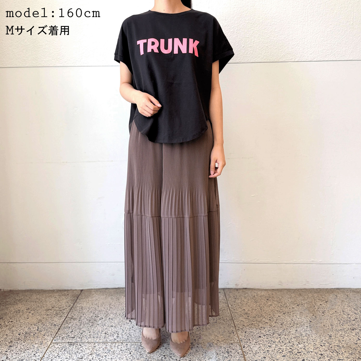 シフォンジョーゼットプリーツスカート - 画像1