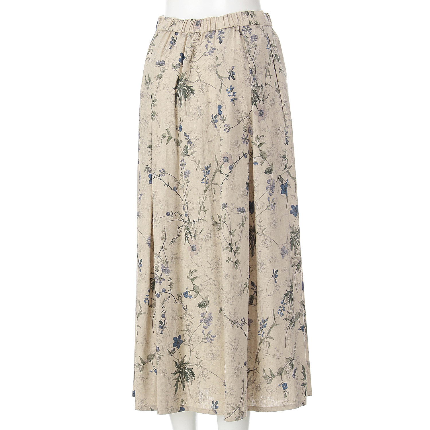 綿麻プリントスカート - 画像4