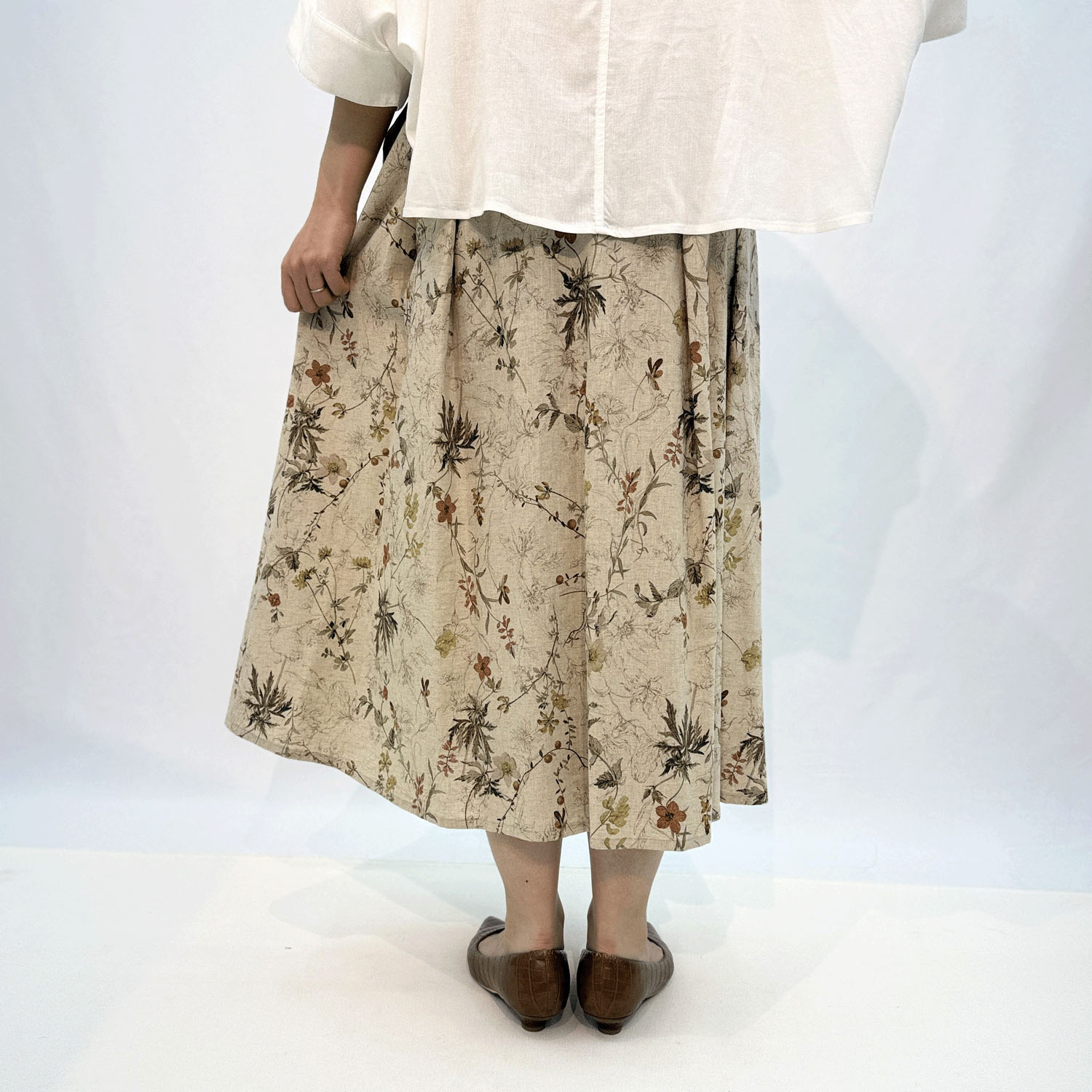 綿麻プリントスカート - 画像6