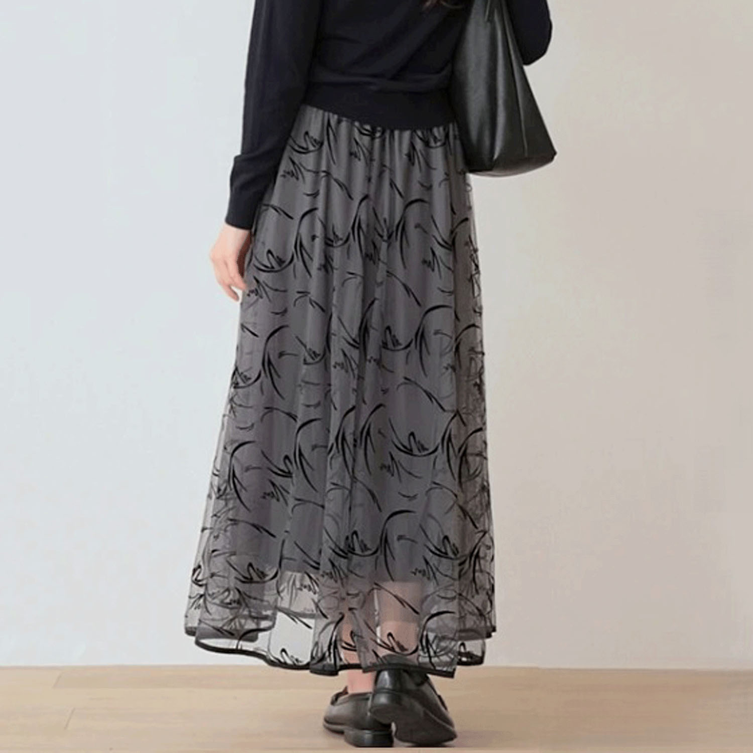 Nohea フロッキープリントチュールスカート - 画像11