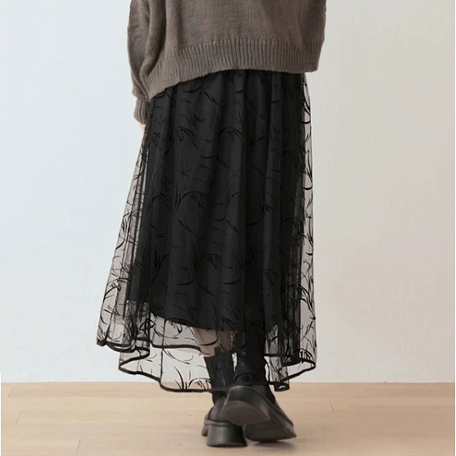 Nohea フロッキープリントチュールスカート - 画像16