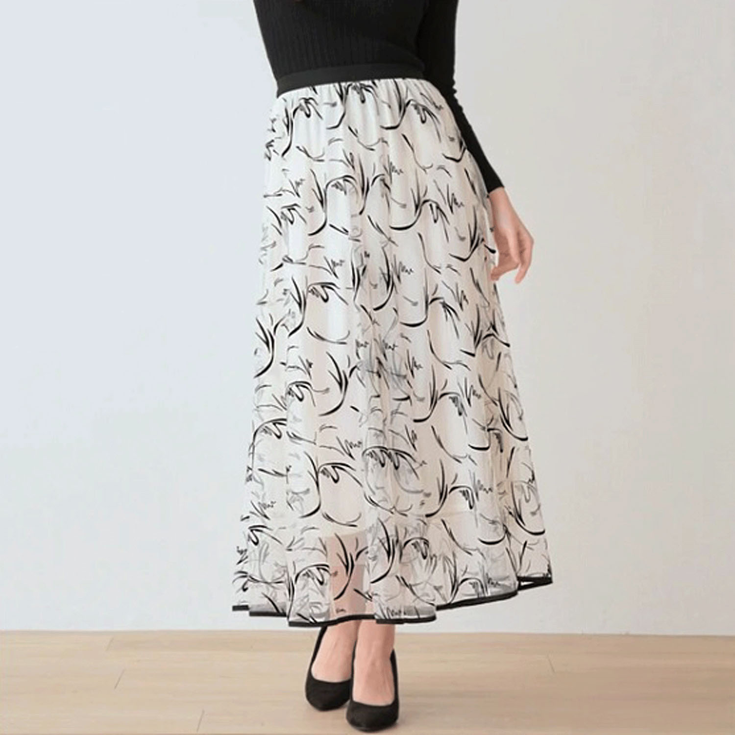 Nohea フロッキープリントチュールスカート - 画像19