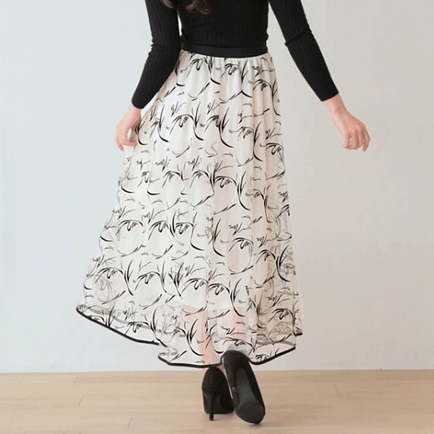 Nohea フロッキープリントチュールスカート - 画像22