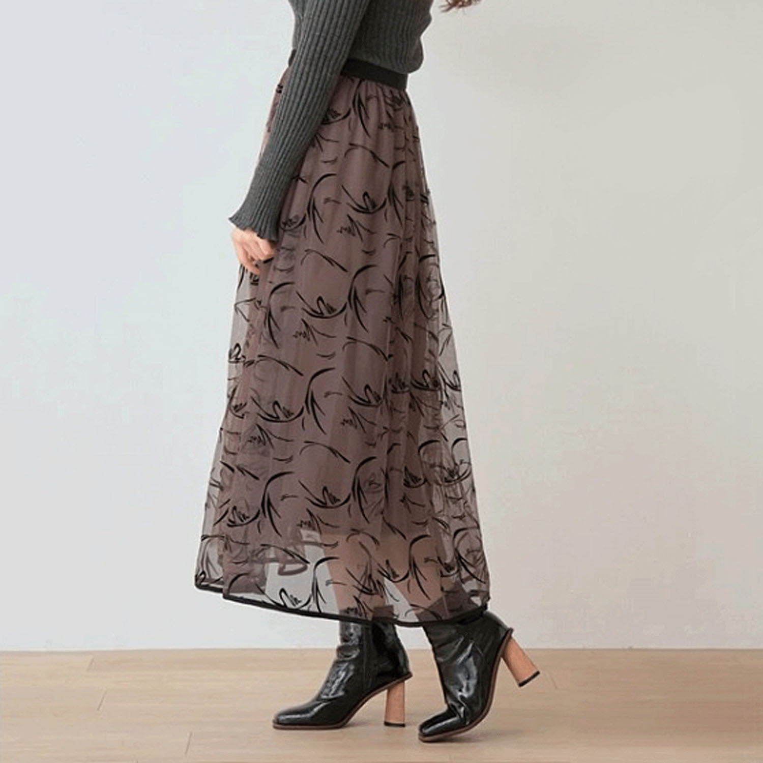 Nohea フロッキープリントチュールスカート - 画像26