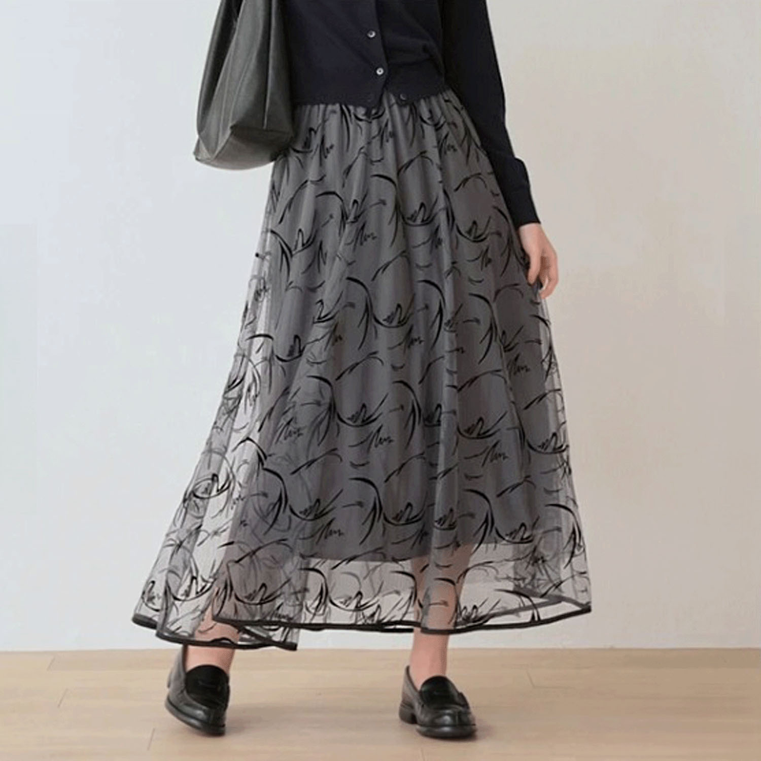 Nohea フロッキープリントチュールスカート - 画像9