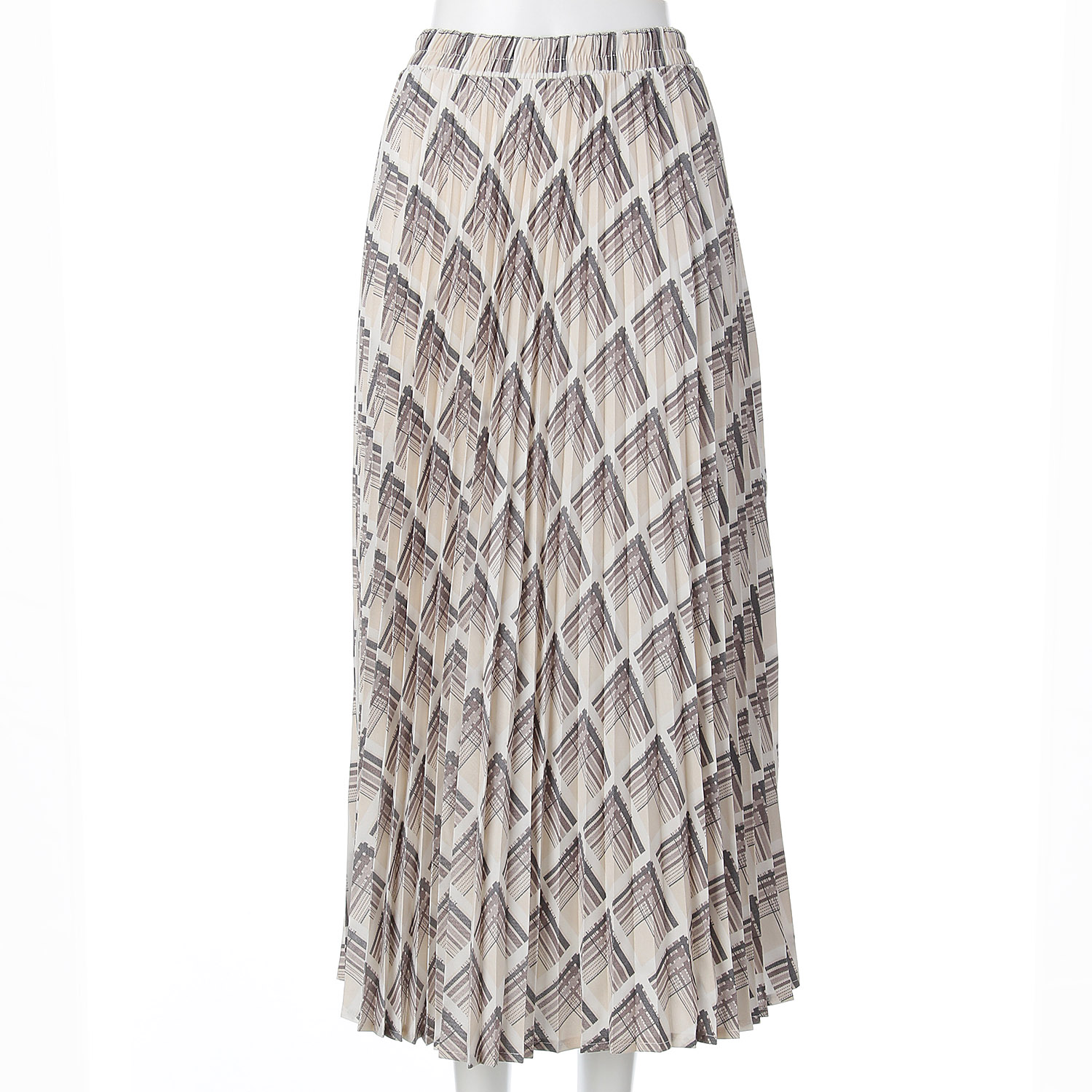 ピーチチェックプリント アコーディオンスカート - 画像6