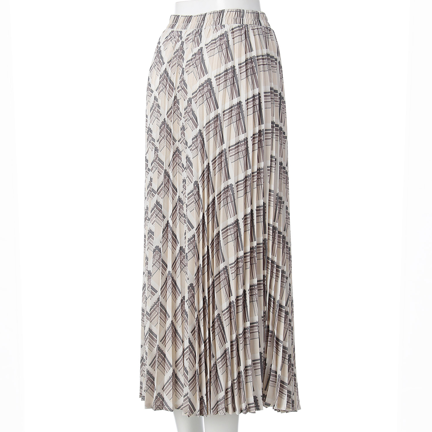 ピーチチェックプリント アコーディオンスカート - 画像7