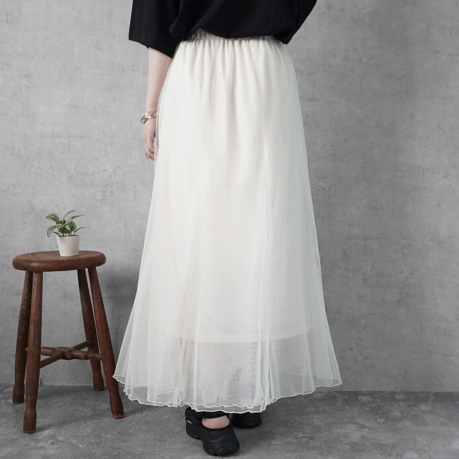 W HEART 大人チュールロングスカート - 画像13