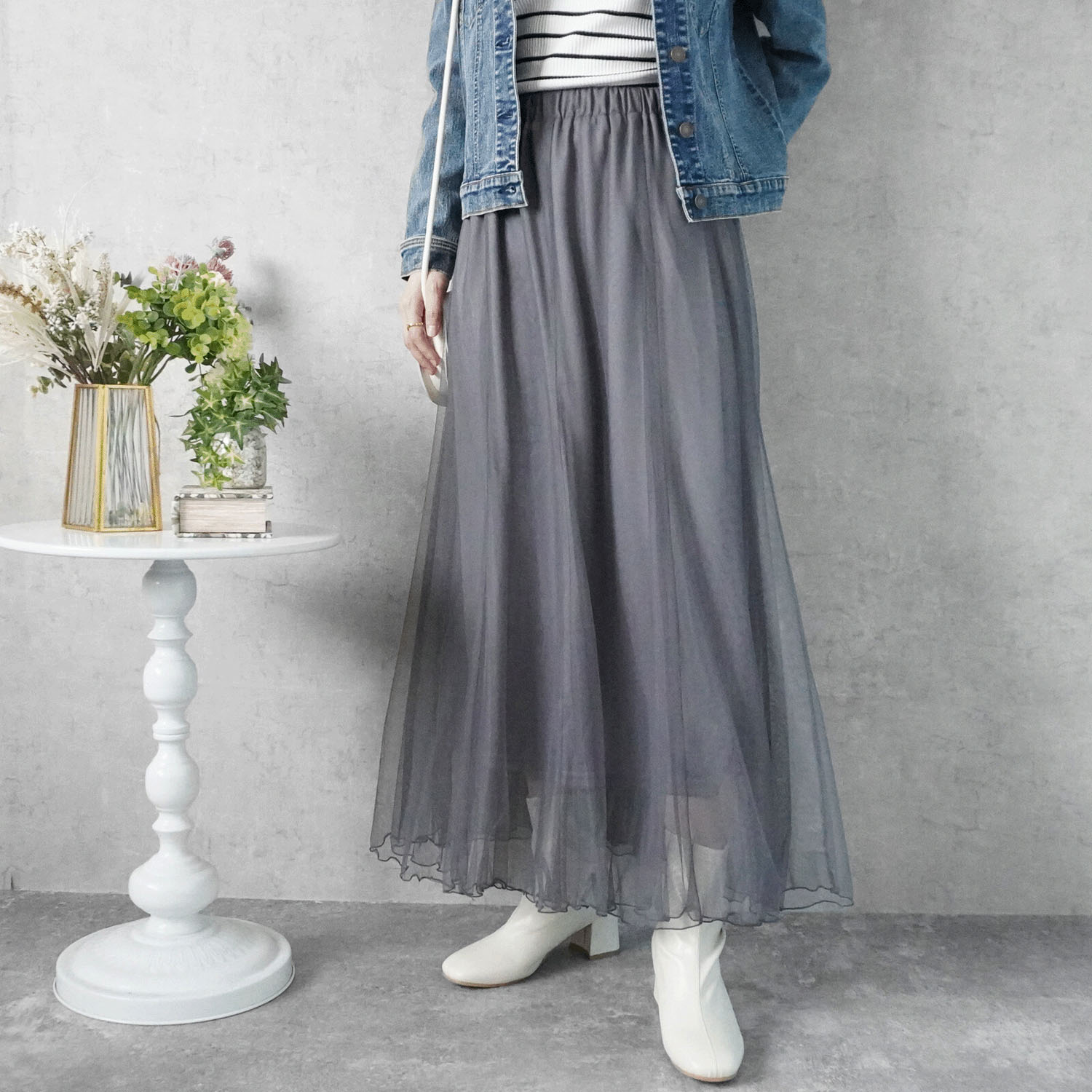 W HEART 大人チュールロングスカート - 画像14