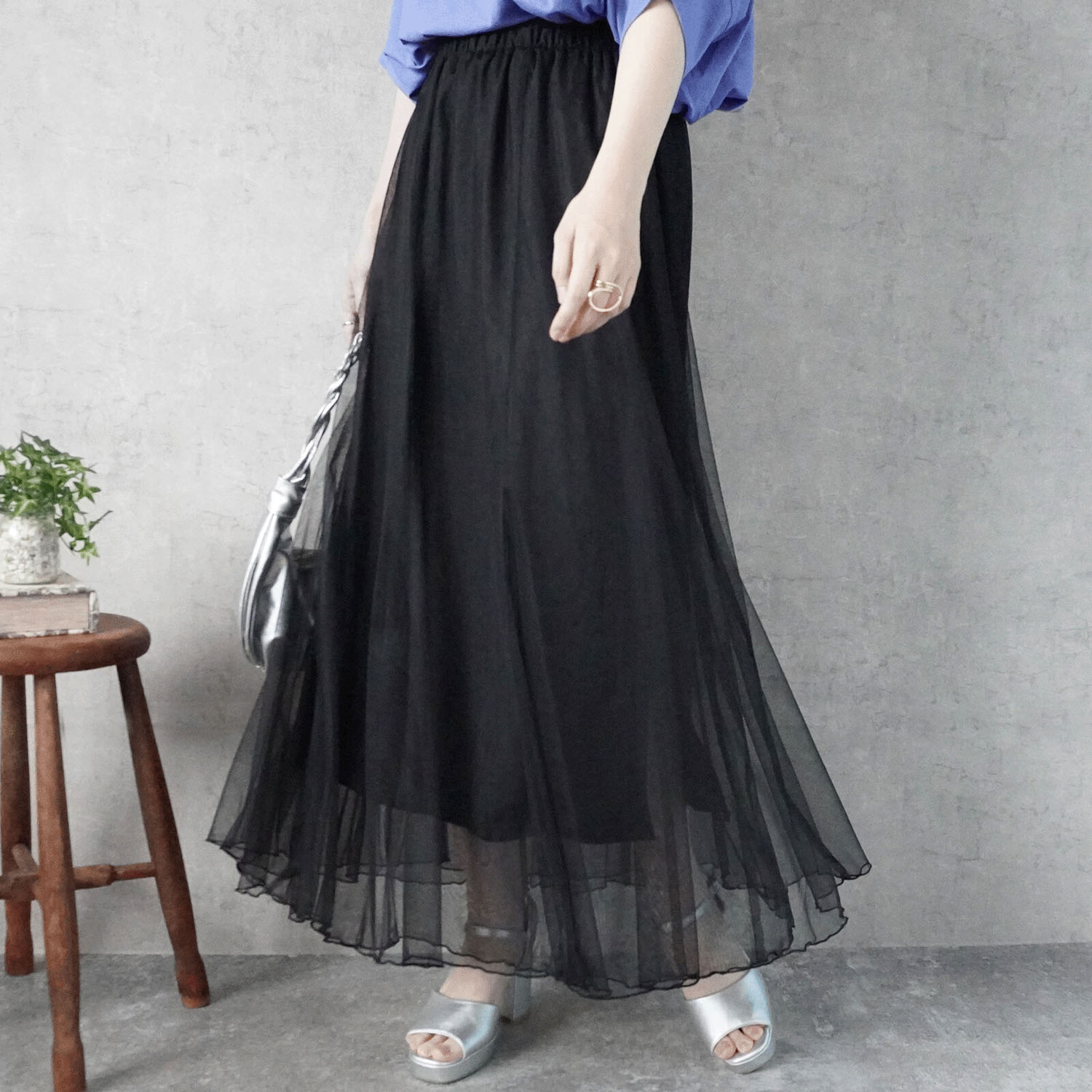 W HEART 大人チュールロングスカート - 画像20