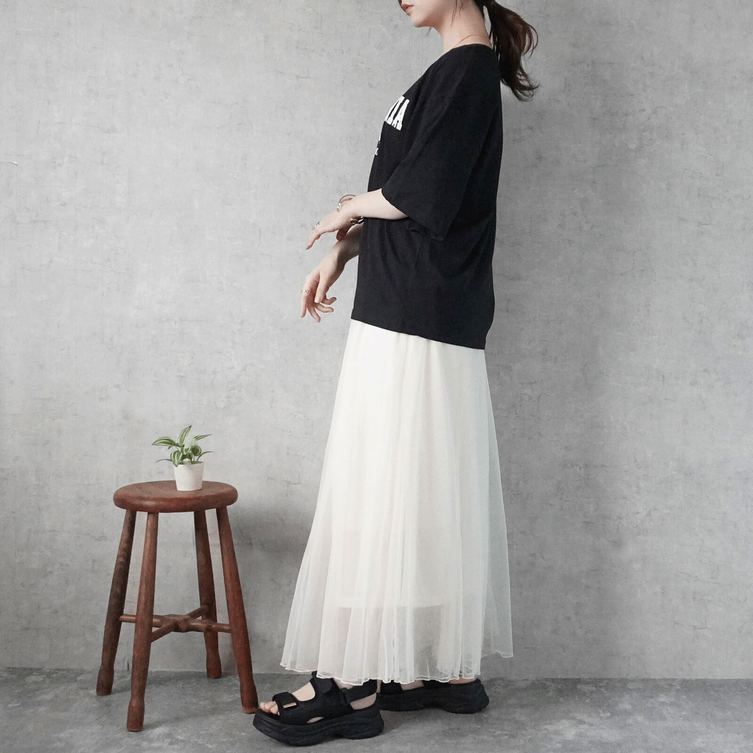 W HEART 大人チュールロングスカート - 画像10