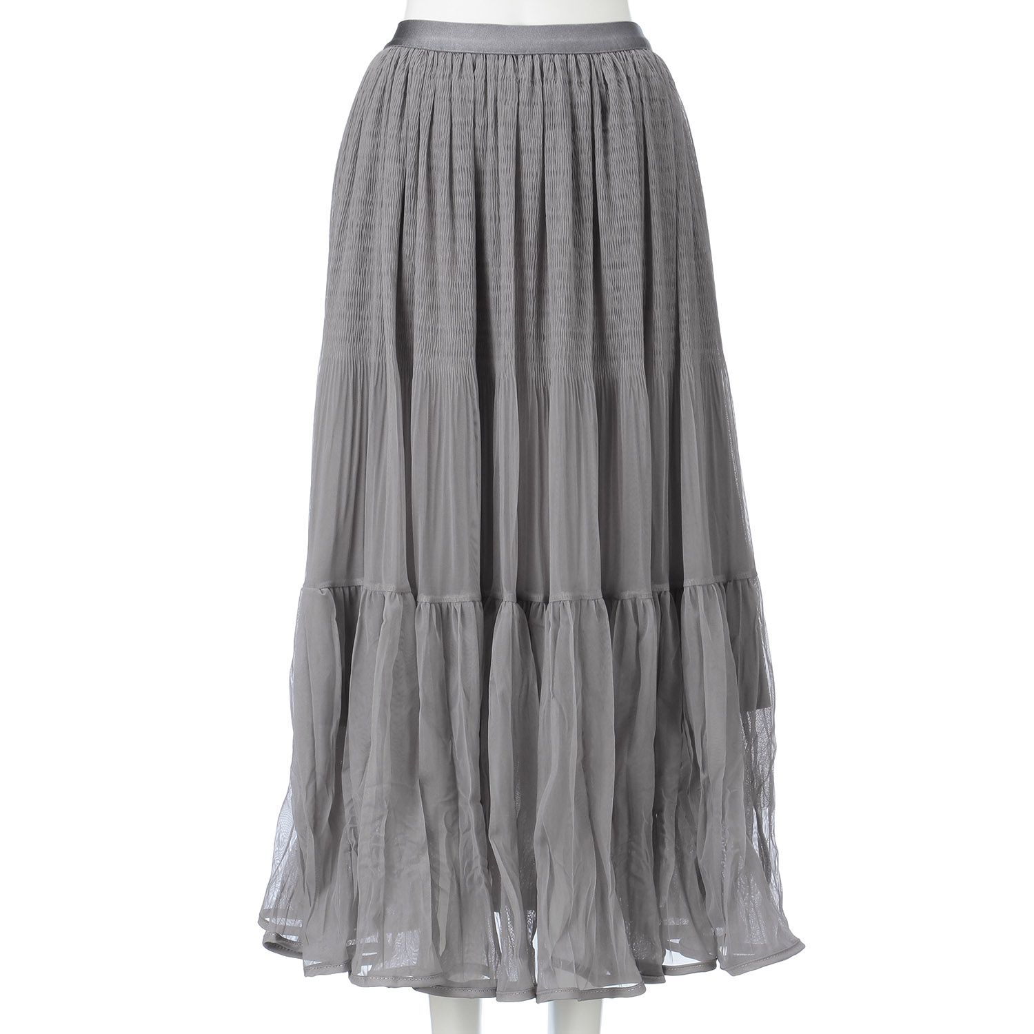 Nohea 裾パイピングシャーリングティアードスカート - 画像4