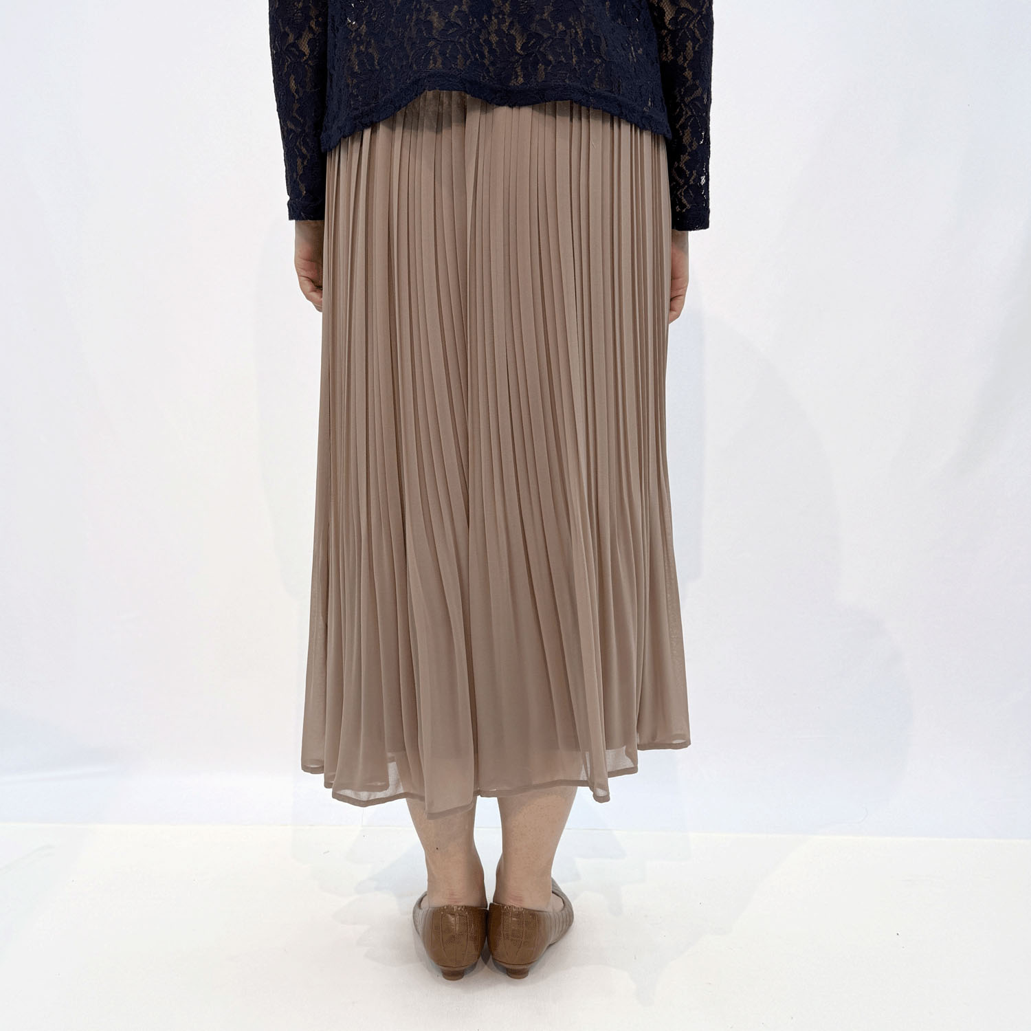Jouir シフォン裾消しプリーツスカート - 画像3