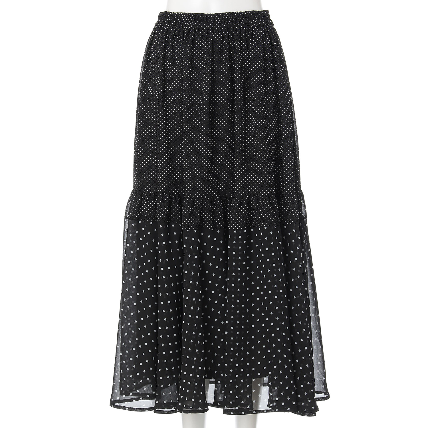 Jouir シフォンドット切替ティアードスカート - 画像7