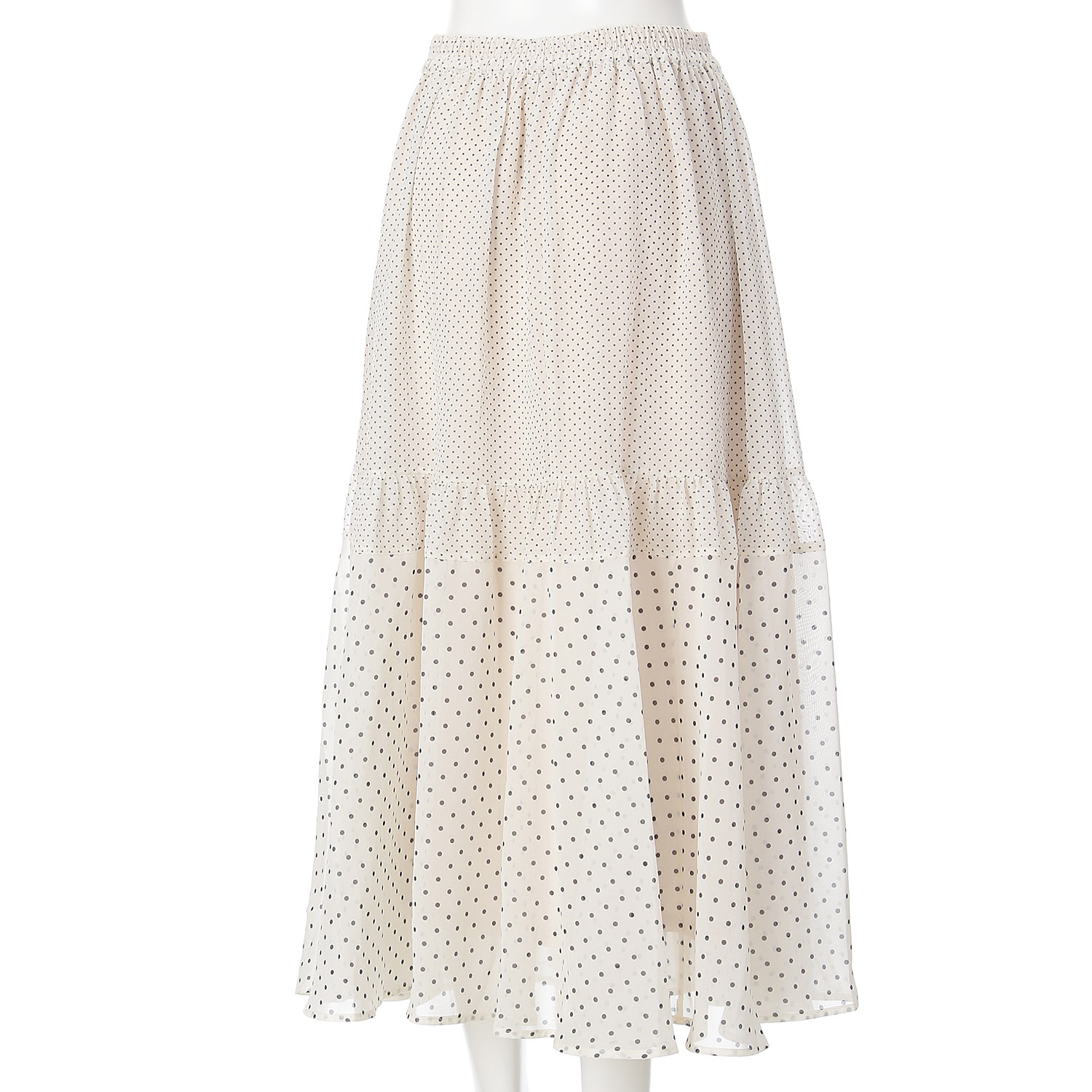 Jouir シフォンドット切替ティアードスカート - 画像9