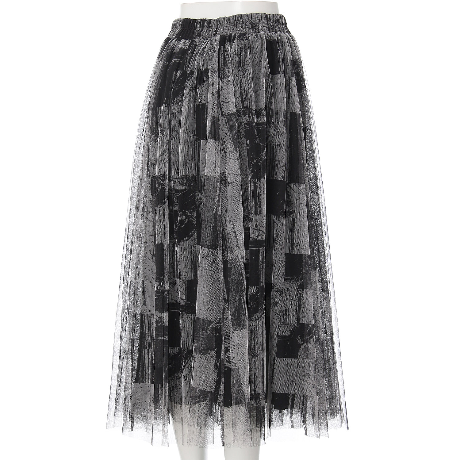 Jouir チュールプリントギャザースカート - 画像2