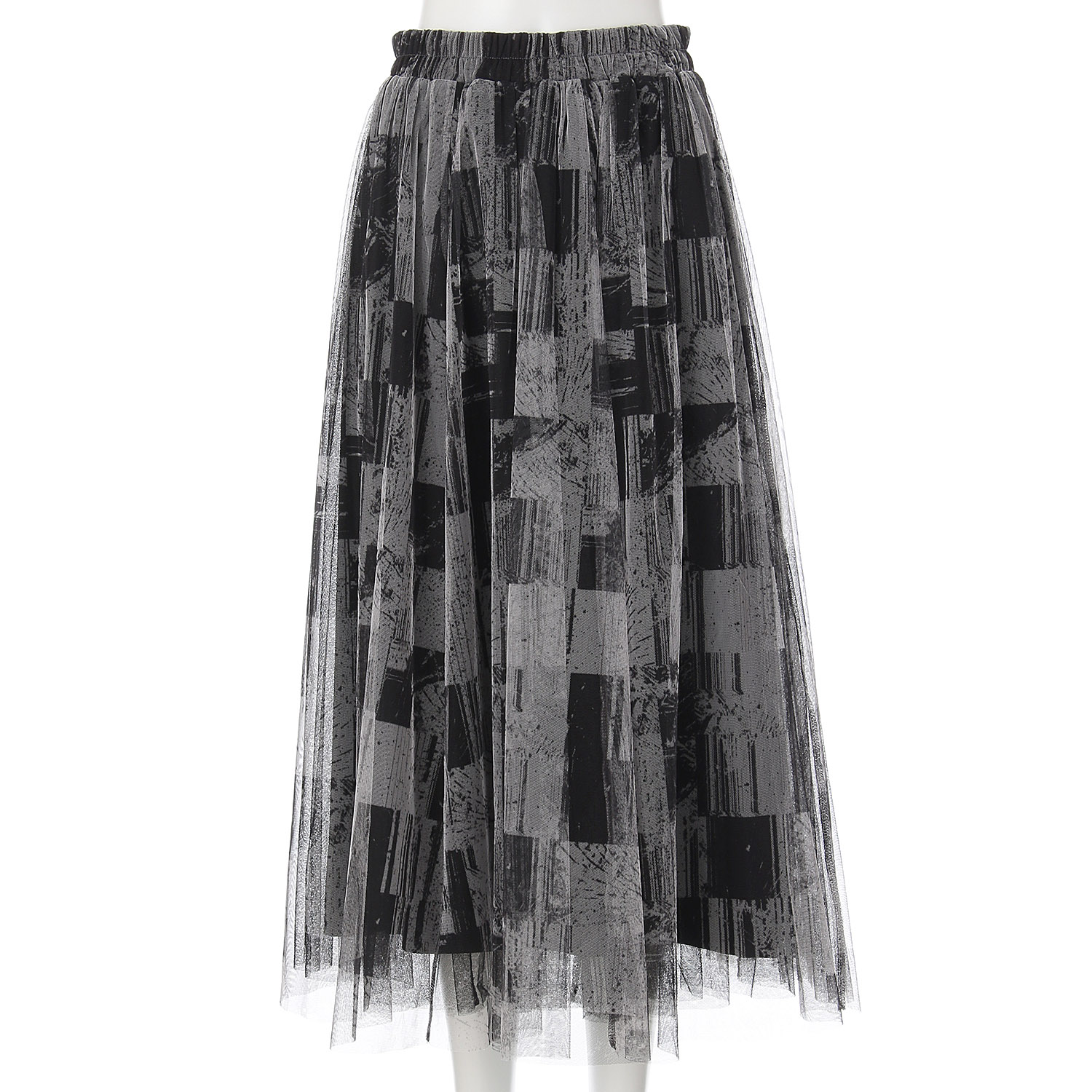 Jouir チュールプリントギャザースカート - 画像7