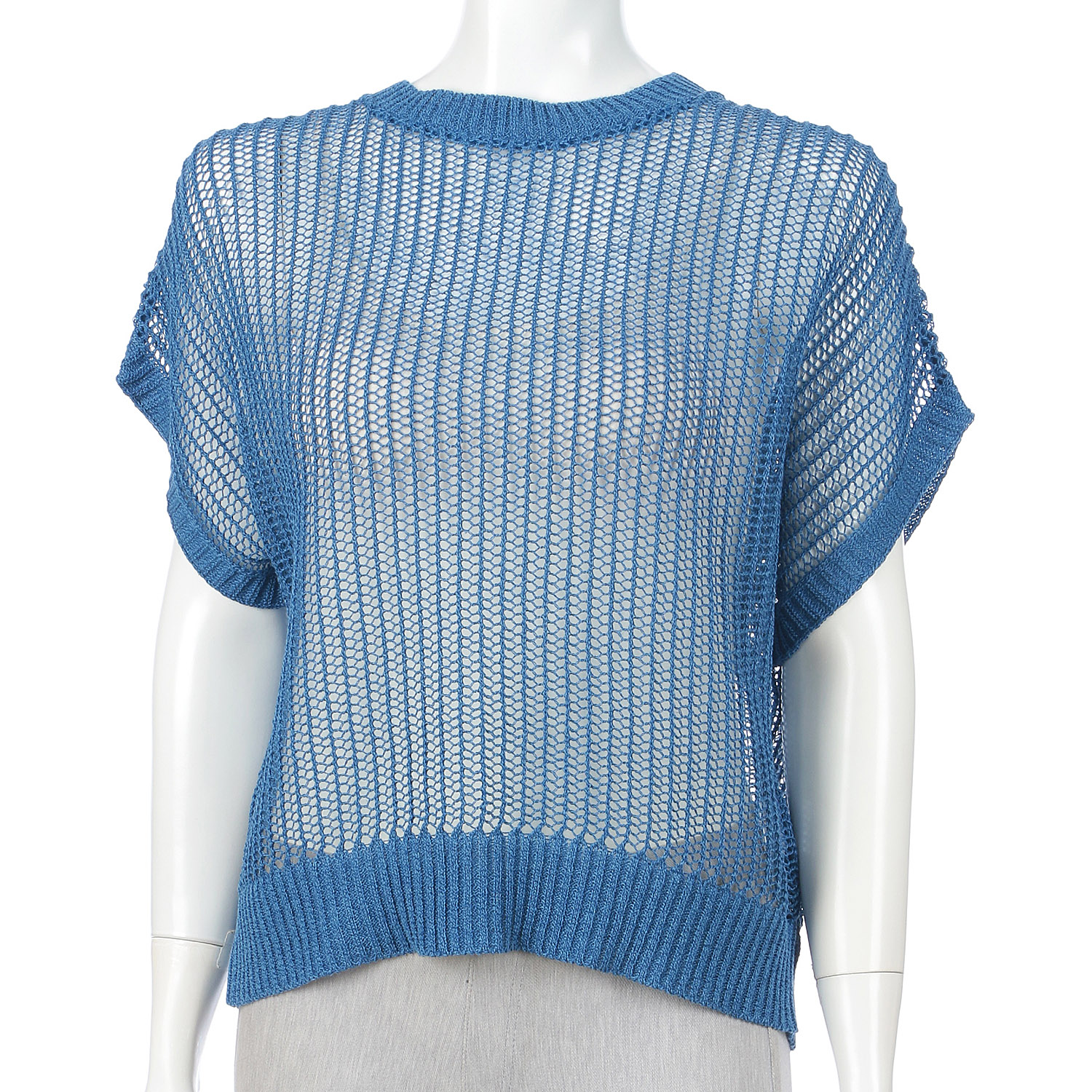 メッシュ後ろ開きレイヤードニット - 画像1