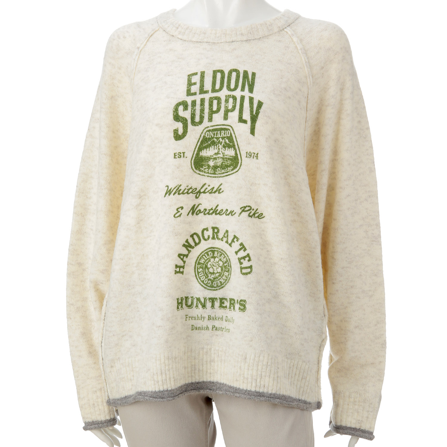 CUBE SUGAR ヤクフィール ニット ロゴ プリント プルオーバー - 画像6