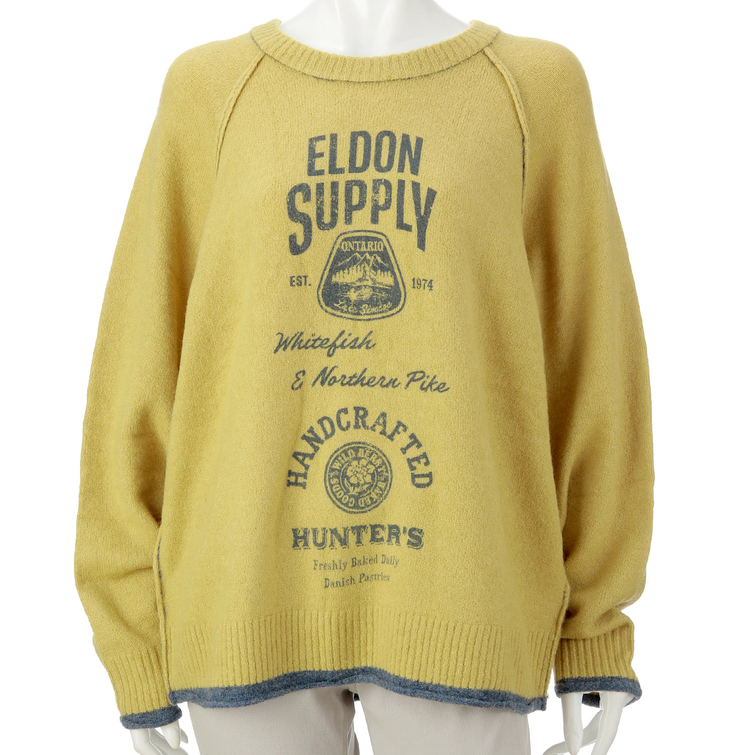 CUBE SUGAR ヤクフィール ニット ロゴ プリント プルオーバー - 画像8