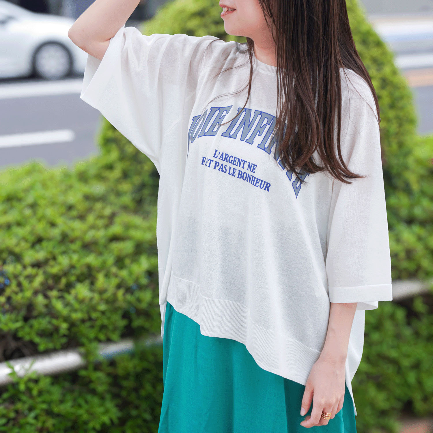 ロゴプリントサマーセーター