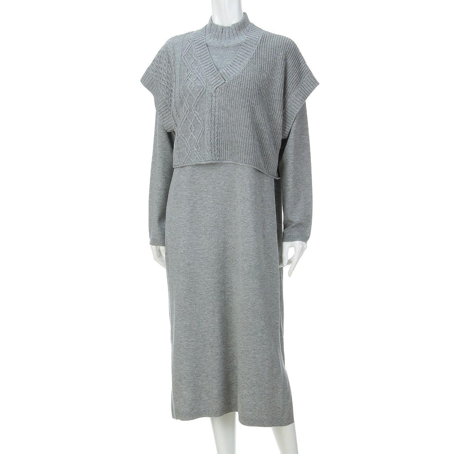 天竺ワンピースケーブル入りベストSET - 画像4