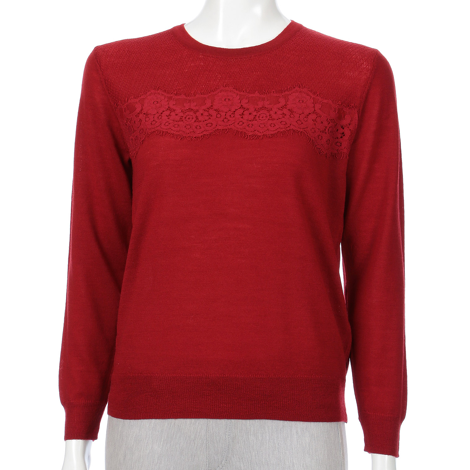 12ゲージイタリー糸 胸レースプルオーバー - 画像1