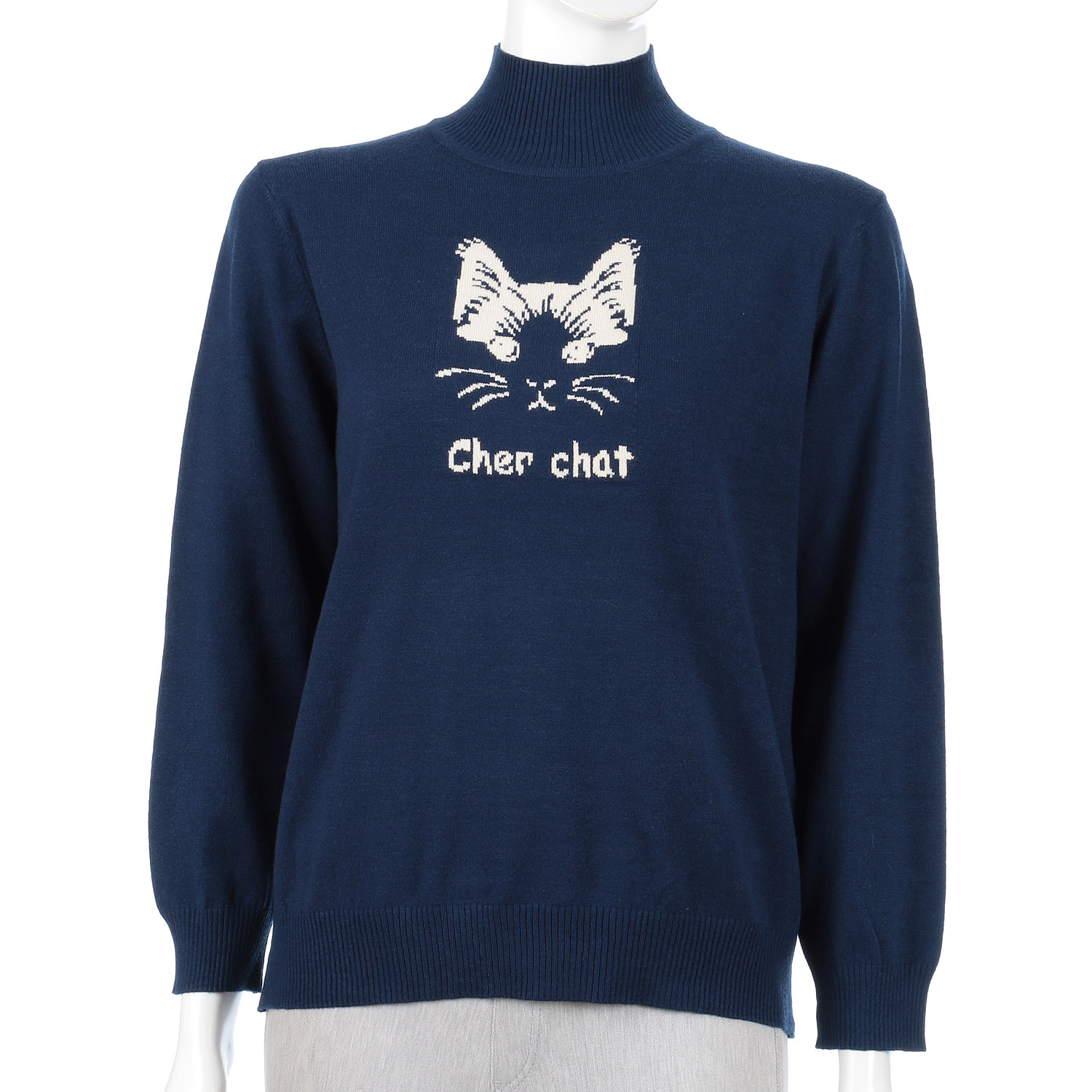 Myauris ネコ柄ニットプルオーバー - 画像4