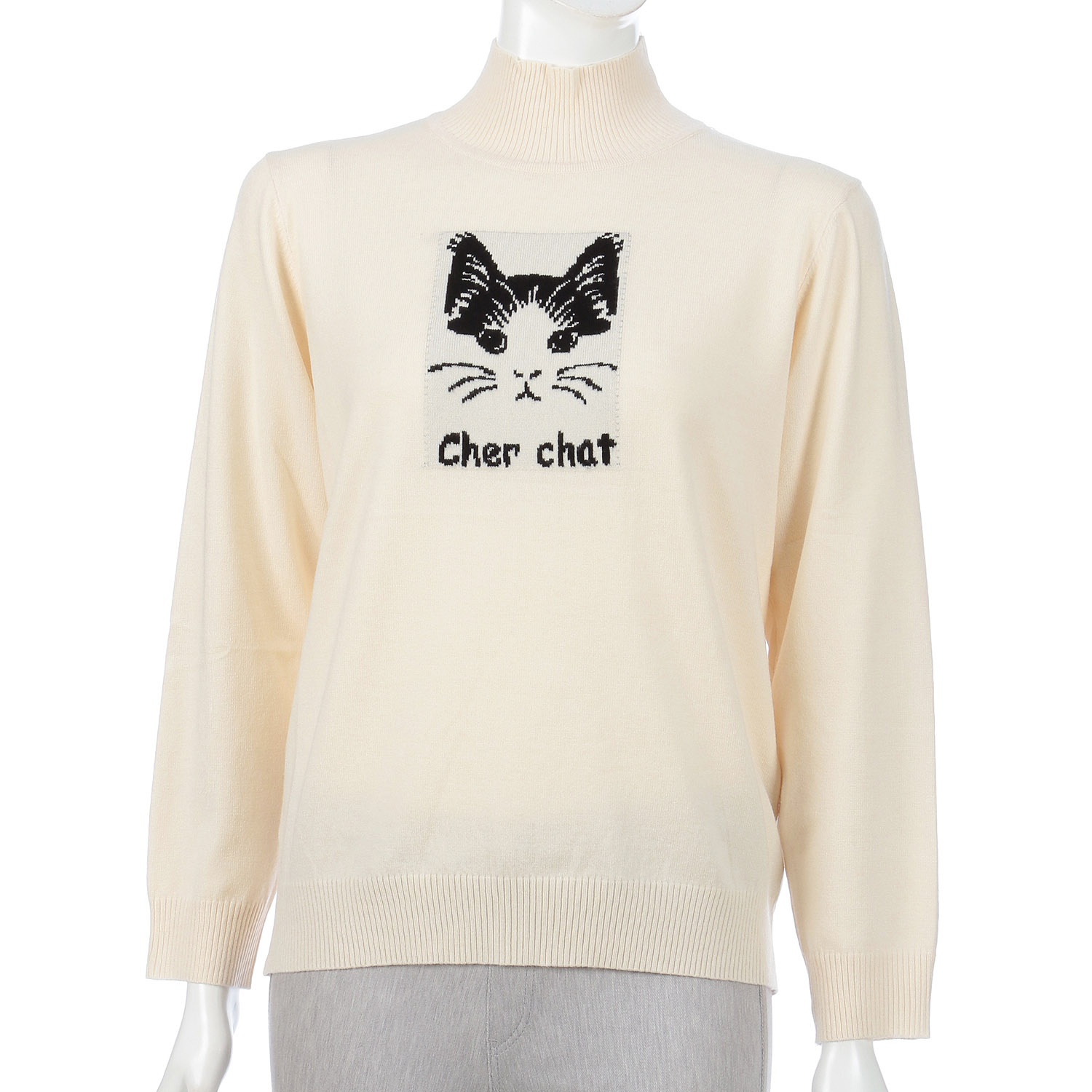 Myauris ネコ柄ニットプルオーバー