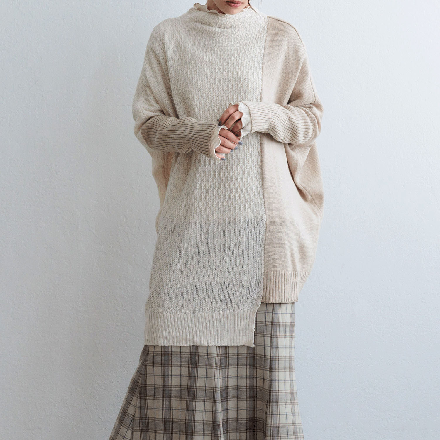 【my life】ボトルネック コクーン バイカラーチュニックニット - 画像10