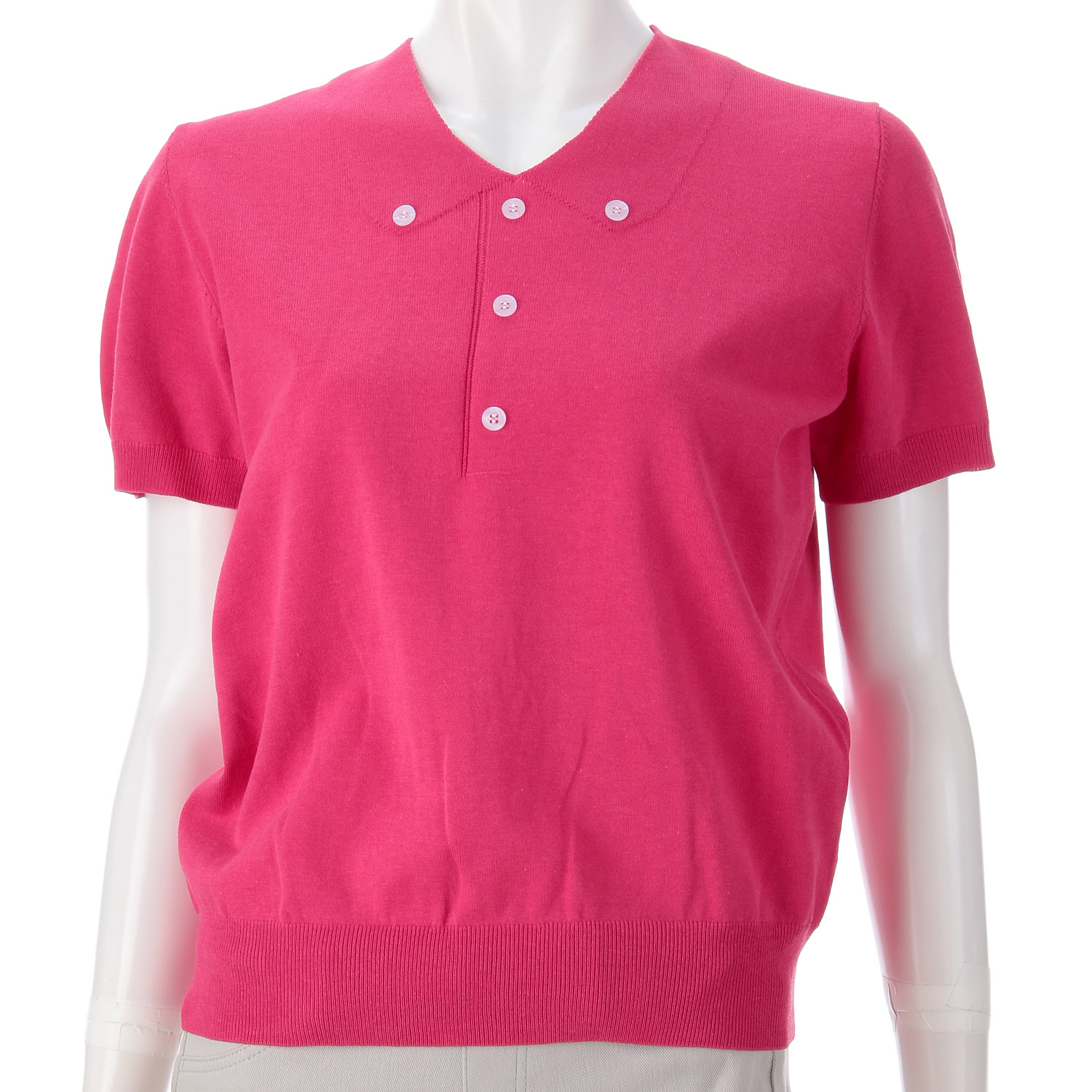 ポロ衿風Vネックプルオーバー - 画像3