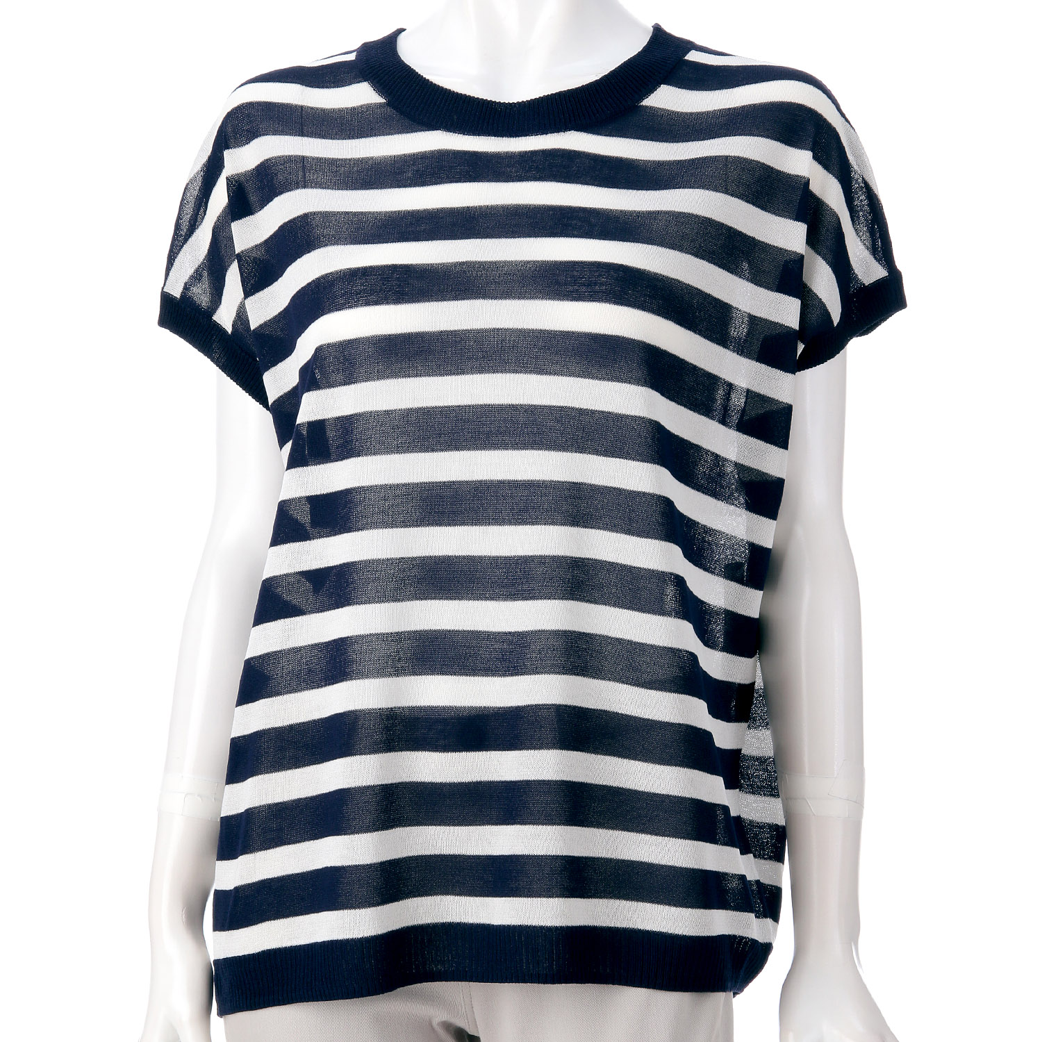 天竺ワイドシルエットボーダープルオーバー - 画像6