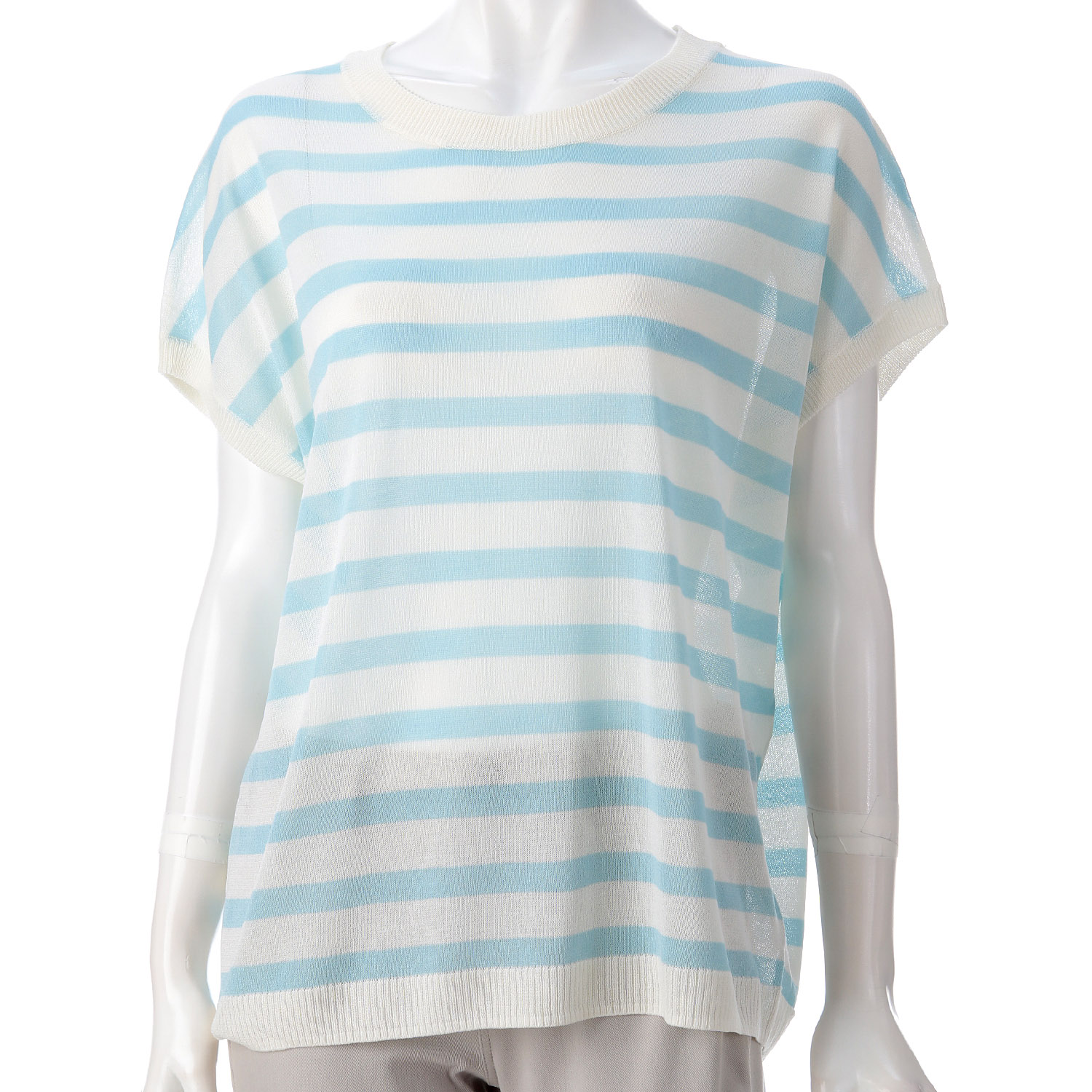 天竺ワイドシルエットボーダープルオーバー