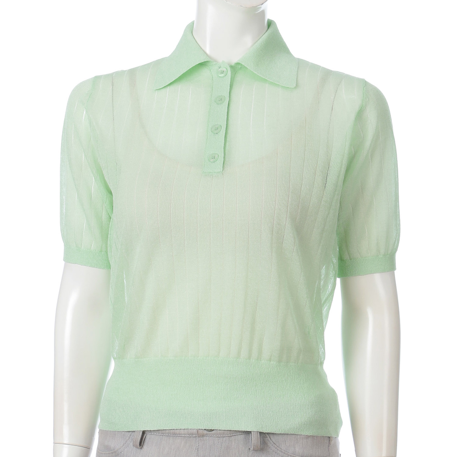 シアーポロ衿セーター - 画像3