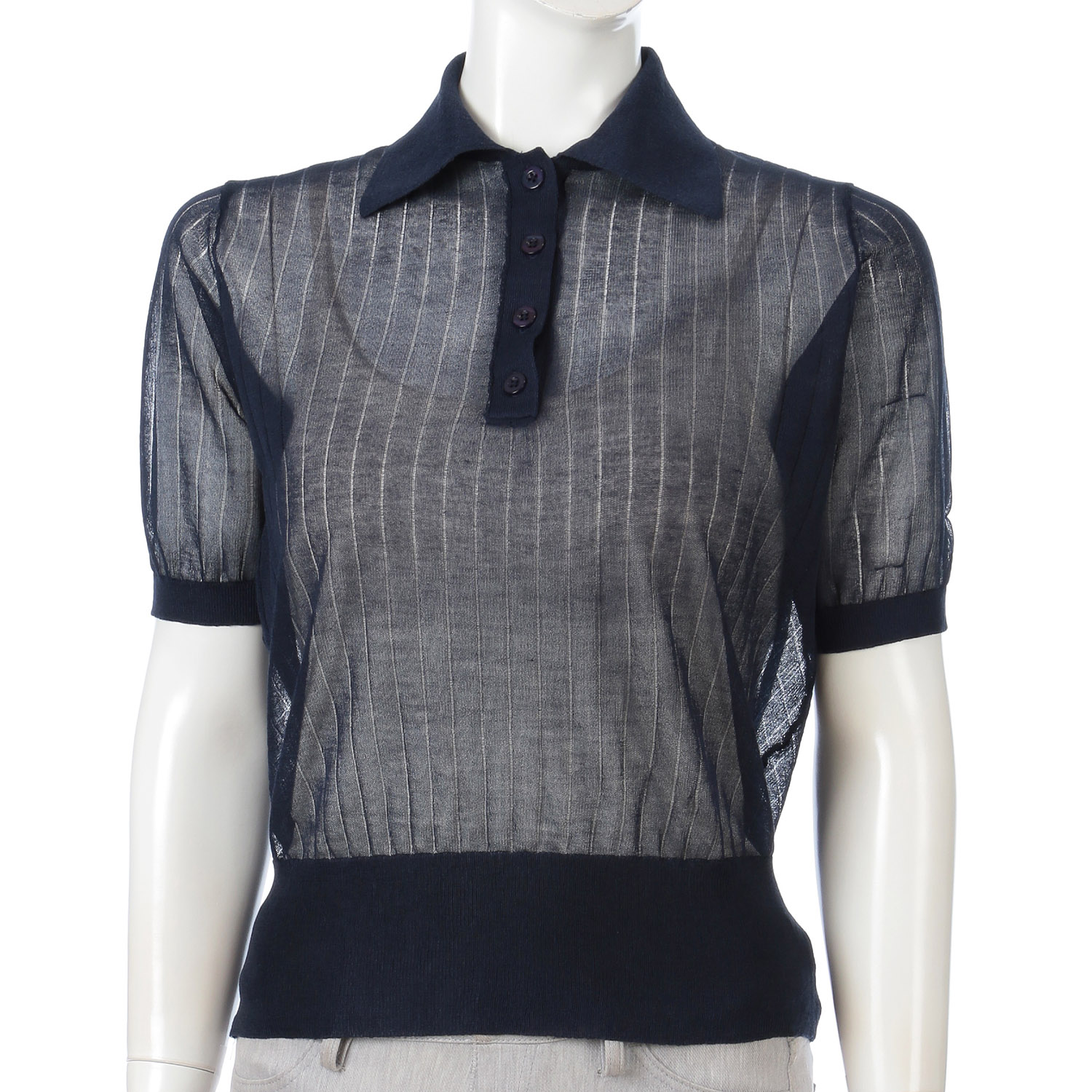 シアーポロ衿セーター - 画像4