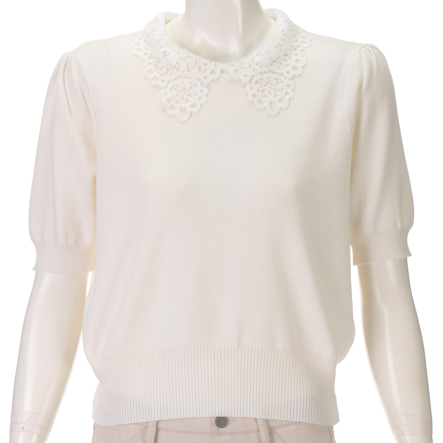 レースカラー付サマーニット