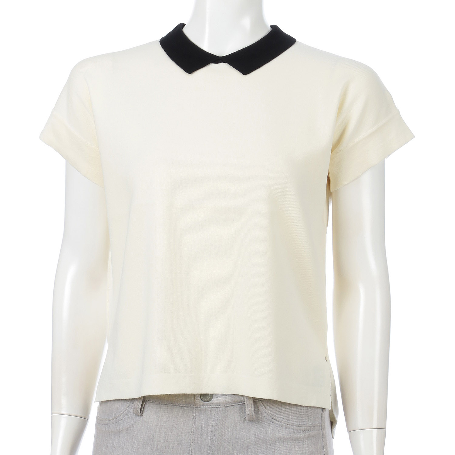 衿配色フレンチ袖プルオーバー - 画像2