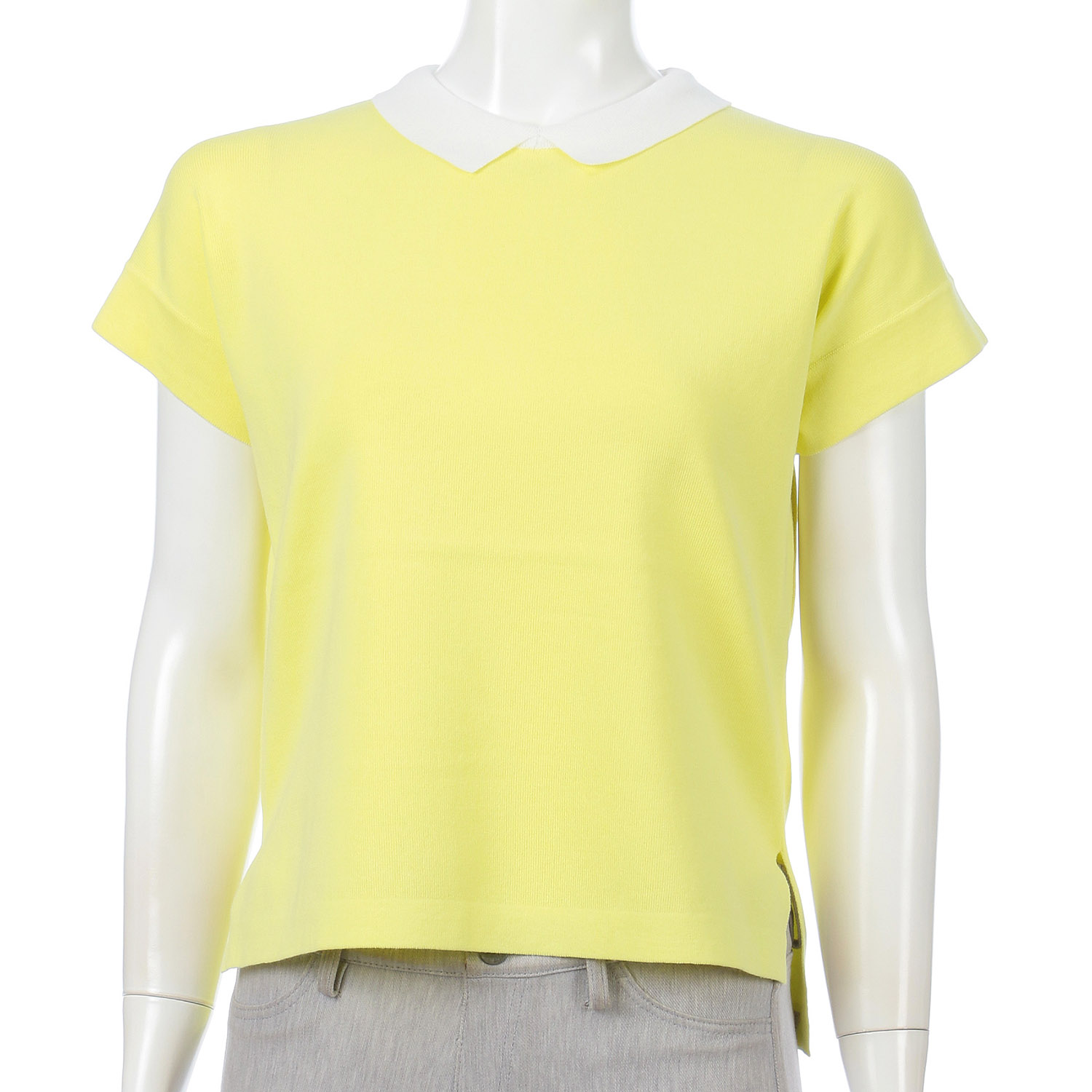 衿配色フレンチ袖プルオーバー - 画像1