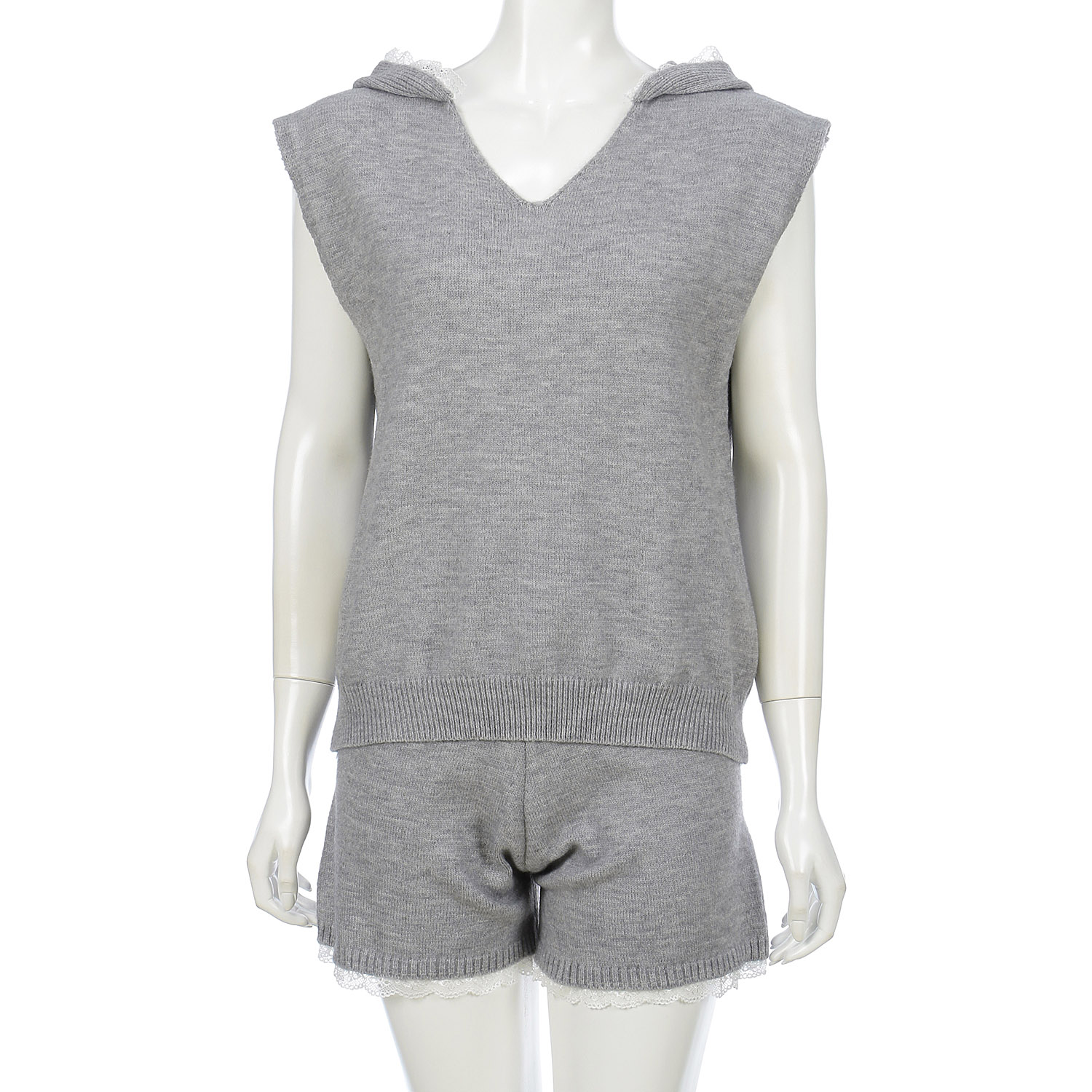 ニットフーディセットアップ