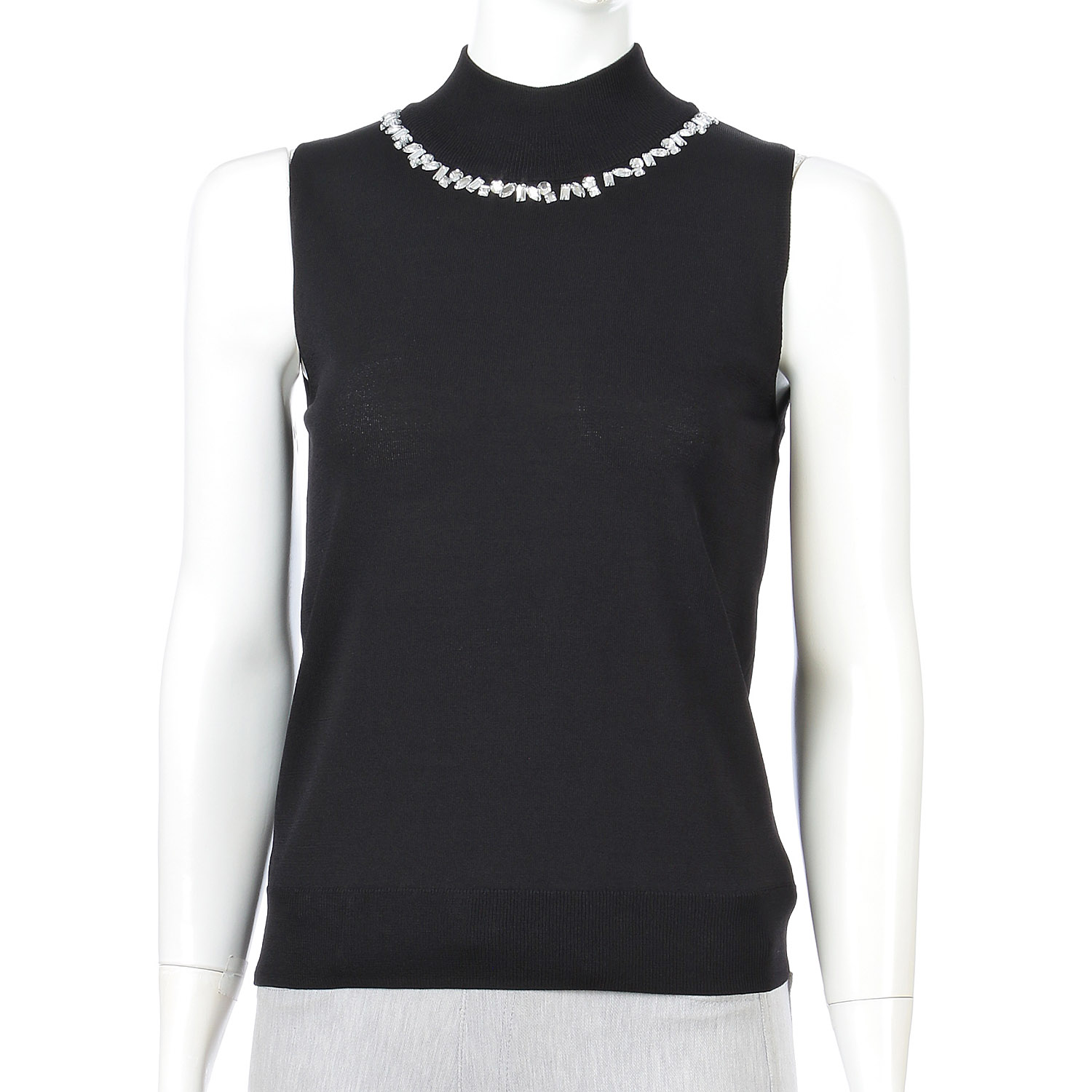 【Insta Live】ビジュー付きハイネックノースリーブニット - 画像6