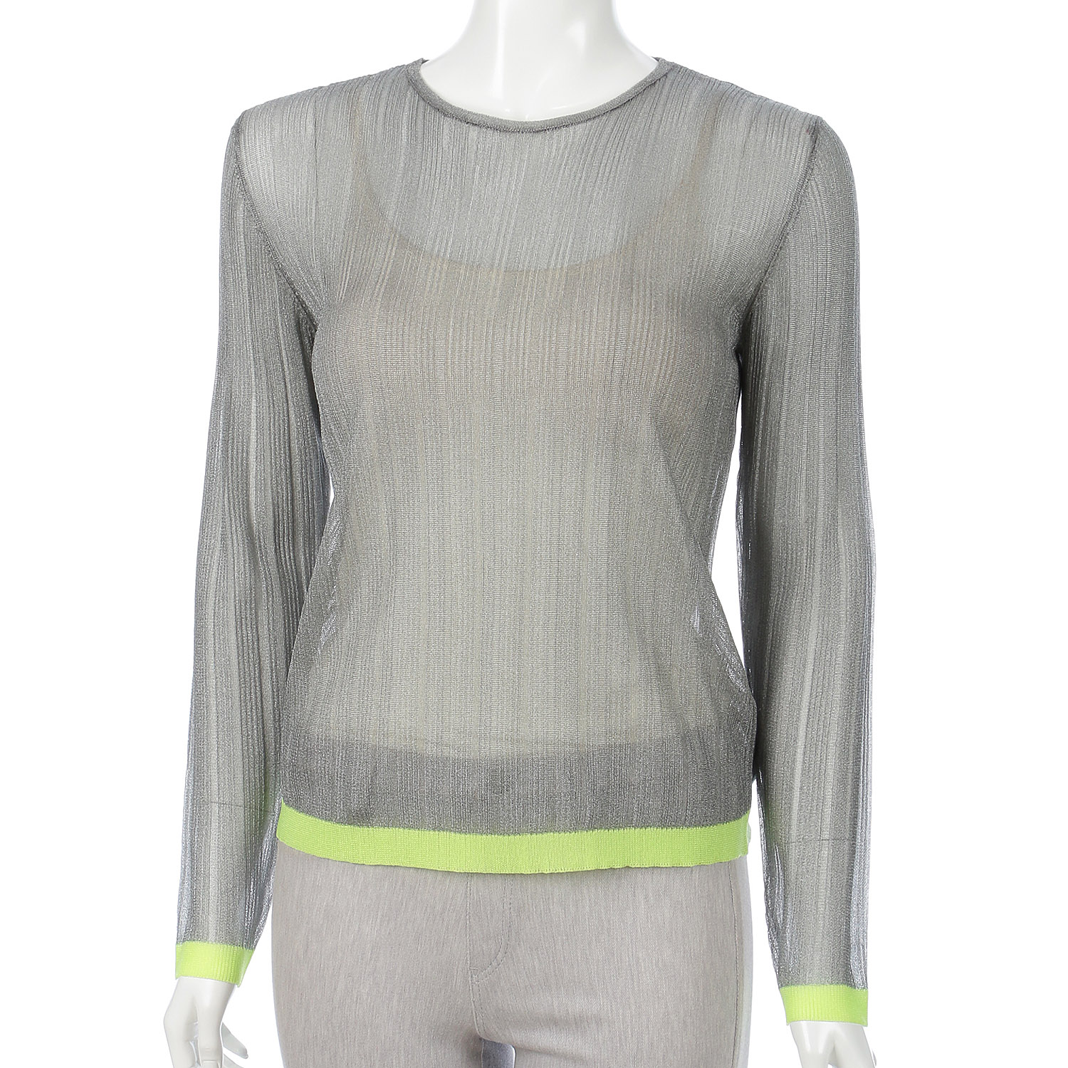 シアーワイドリブ配色プルオーバー - 画像1