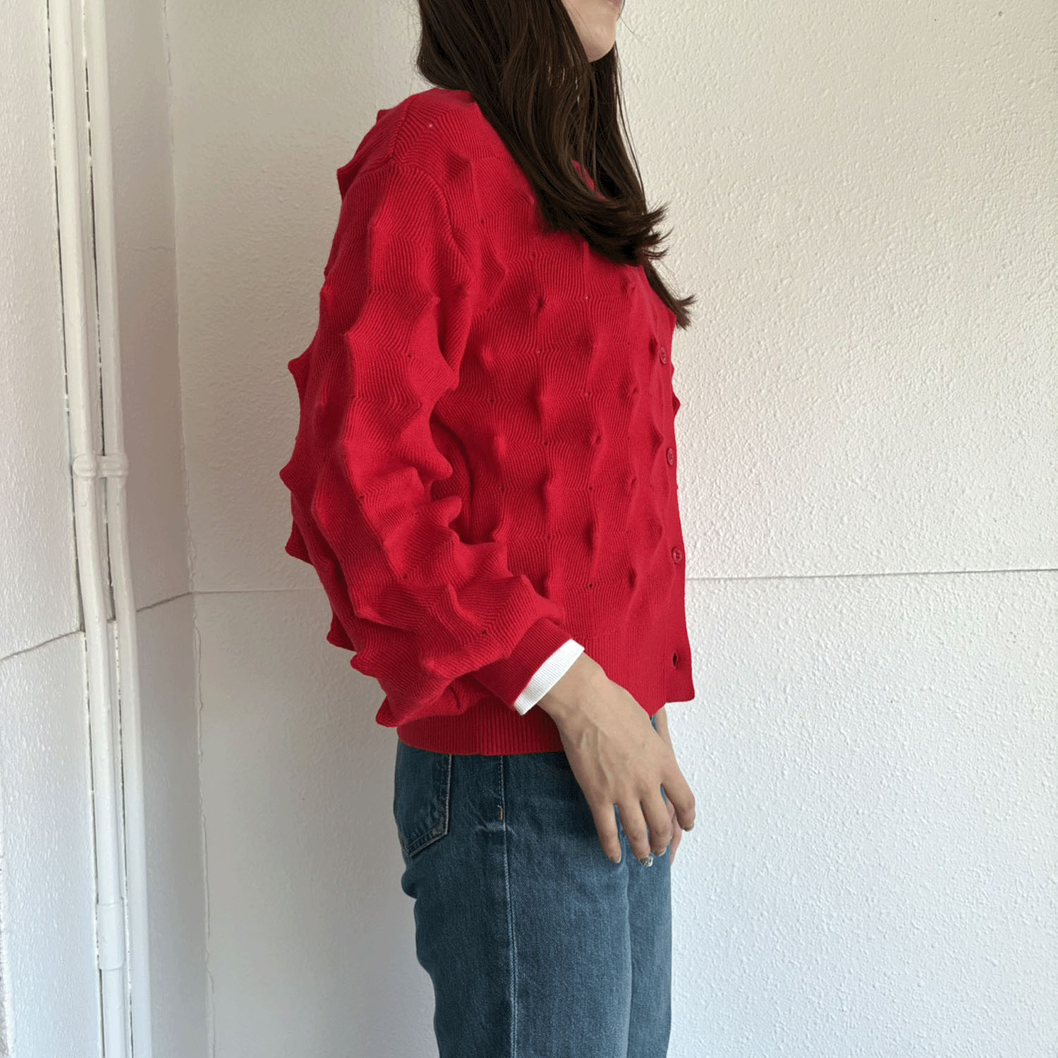 ポコポコ編地カーディガン - 画像3