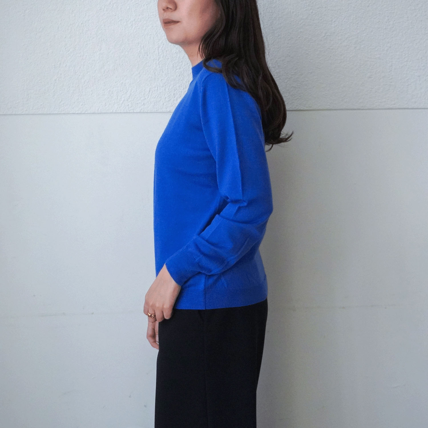 ウール100％ベーシックハイネックセーター - 画像3