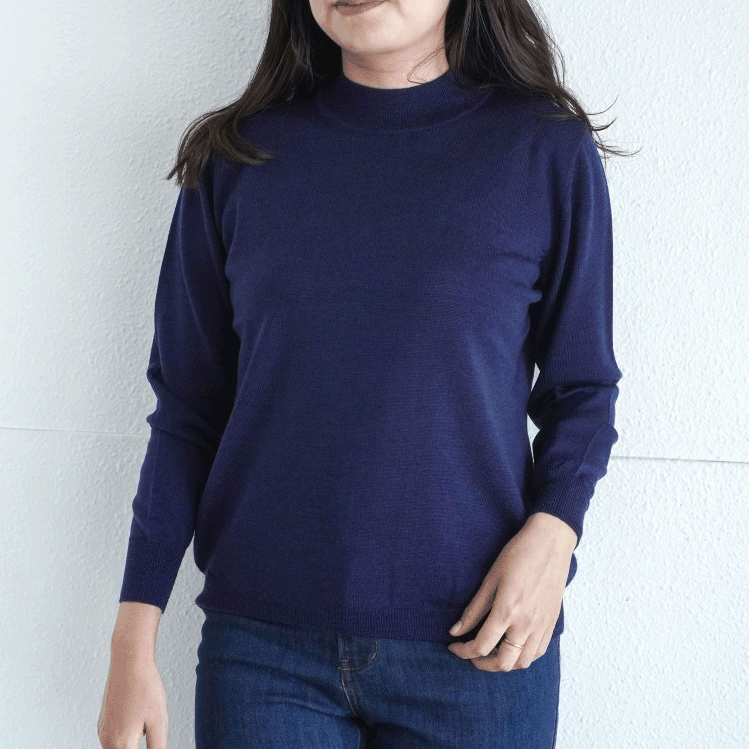 ウール100％ベーシックハイネックセーター - 画像8