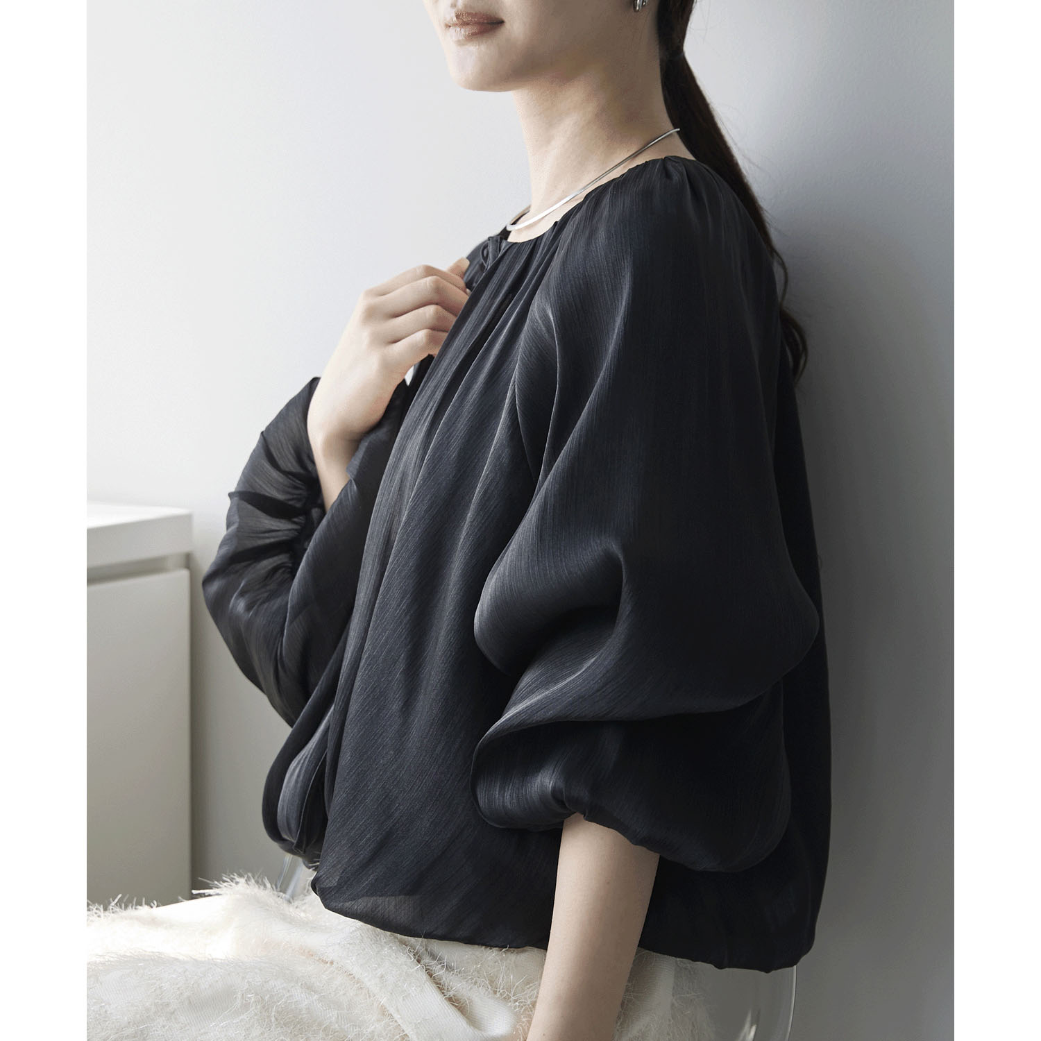 【お取り寄せ】PREFERIR（プレフェリール） ラメ楊柳バルーンスリーブボレロ - 画像15