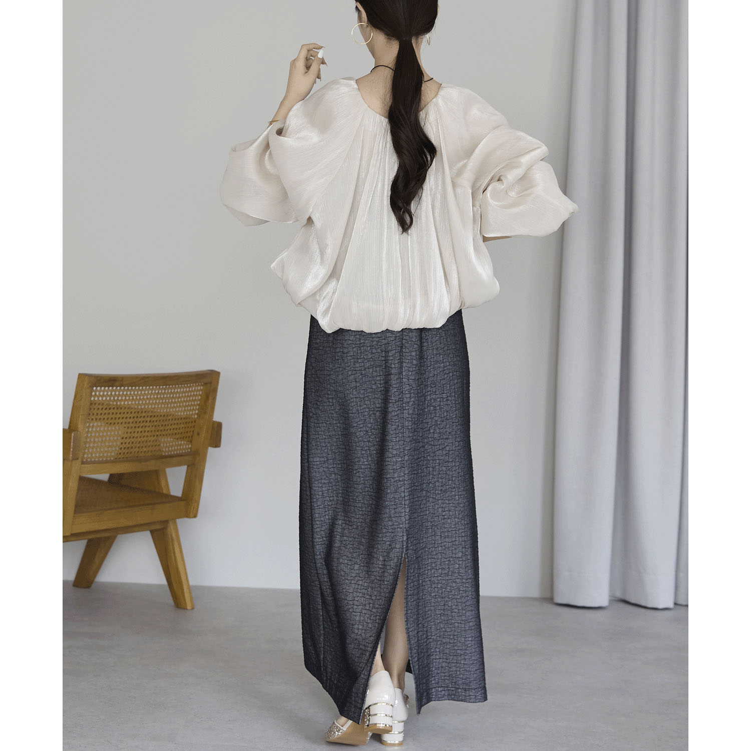 【お取り寄せ】PREFERIR（プレフェリール） ラメ楊柳バルーンスリーブボレロ - 画像31