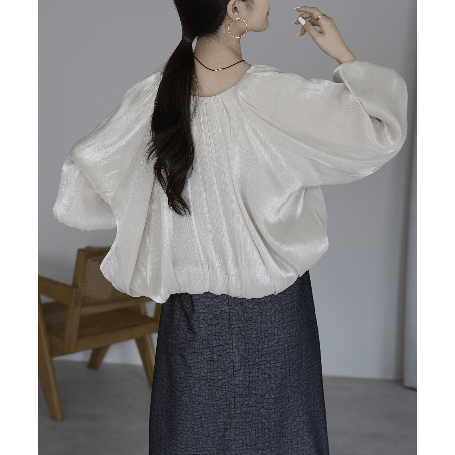 【お取り寄せ】PREFERIR（プレフェリール） ラメ楊柳バルーンスリーブボレロ - 画像34